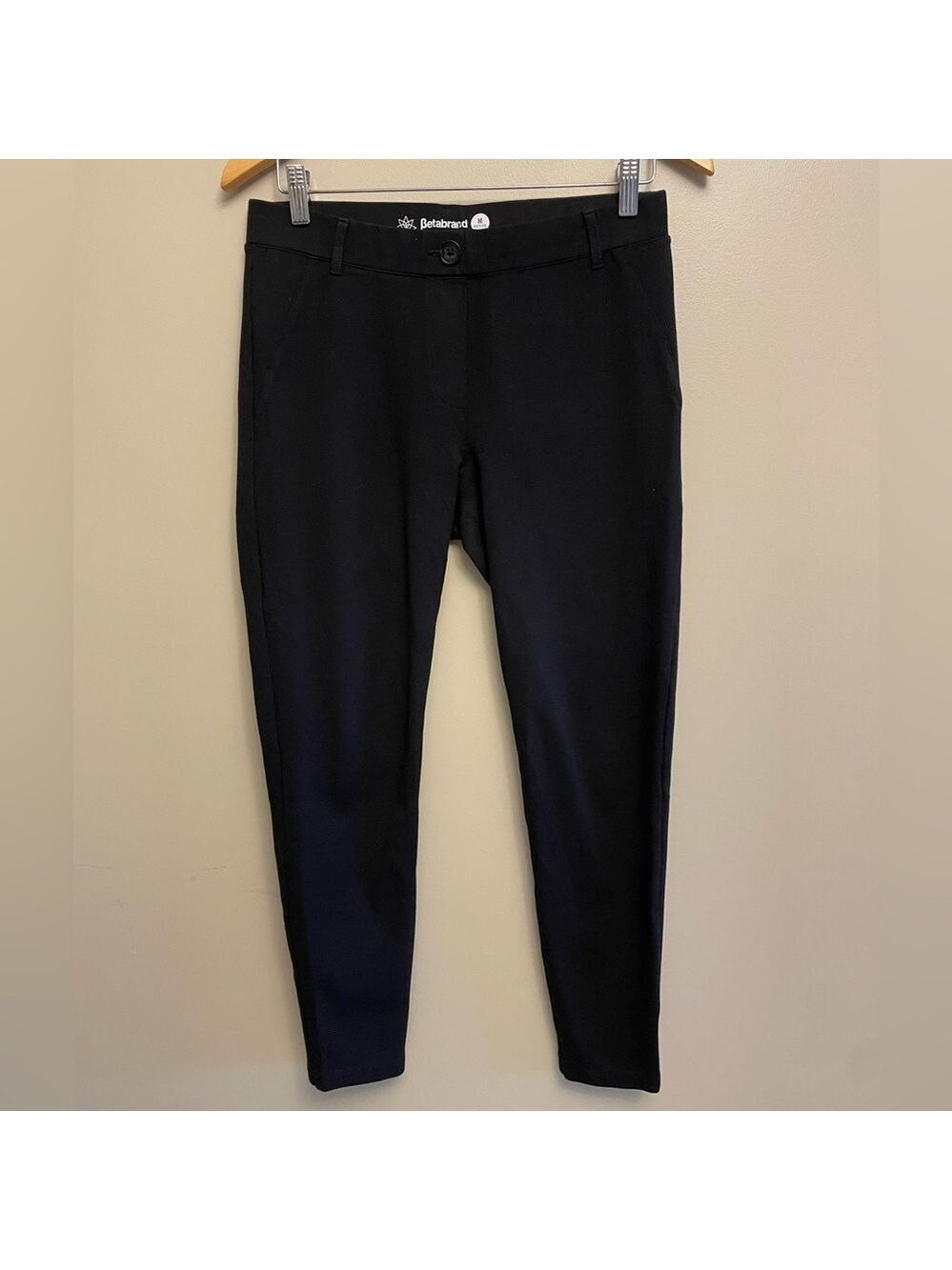 Betabrand Black Skinny Yoga Dress Pants Stretchy Medium Petite